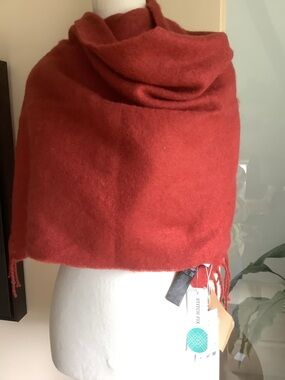 NWT Stitch Fix Red Ochre Fringed Scarf/ Wrap